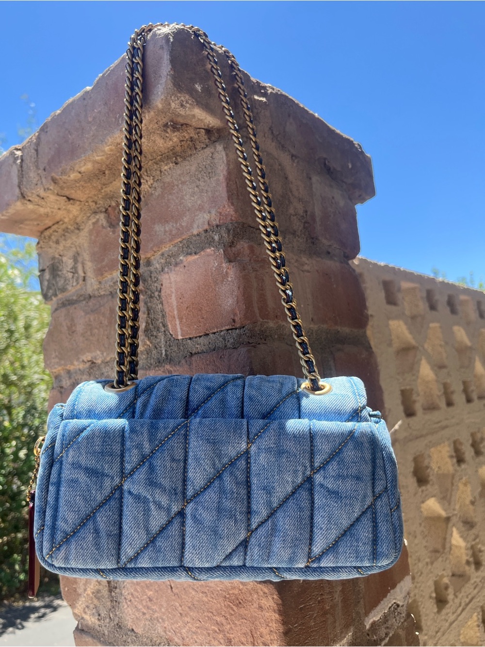 Coach Quilted Denim Tabby Shoulder Bag with Signature C Indigo - Picture 5 of 6